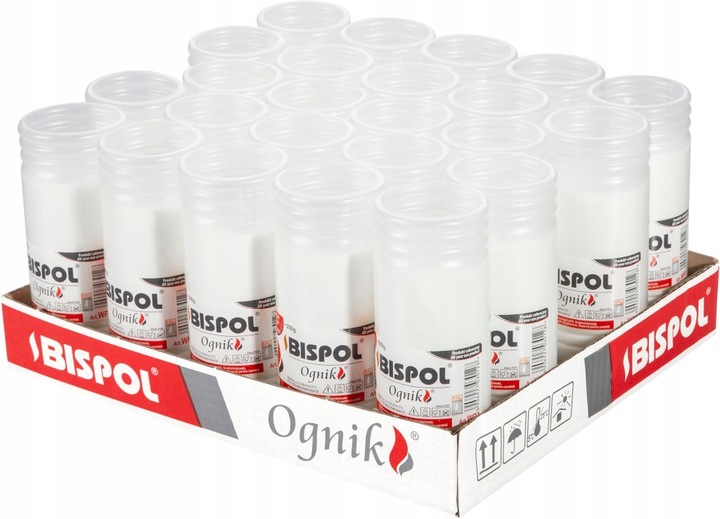 BISPOL WKŁAD PARAFINOWY 14,5 CM DO ZNICZY 72H 24 SZT.