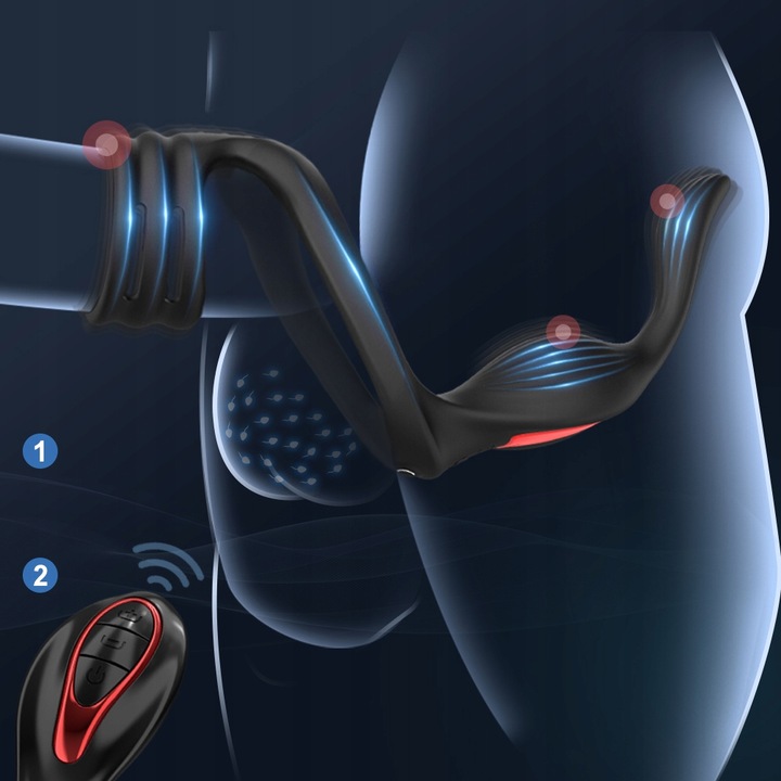 Wibrator prostaty 3w1 pierścień, analny, prostata