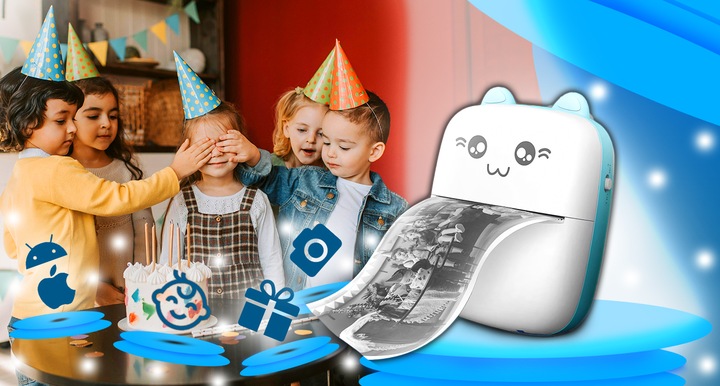 MINI DRUKARKA TERMICZNA DRUKUŚ ORYGINALNY PRZENOŚNA DO ZDJĘĆ KOTEK 11 ROLEK