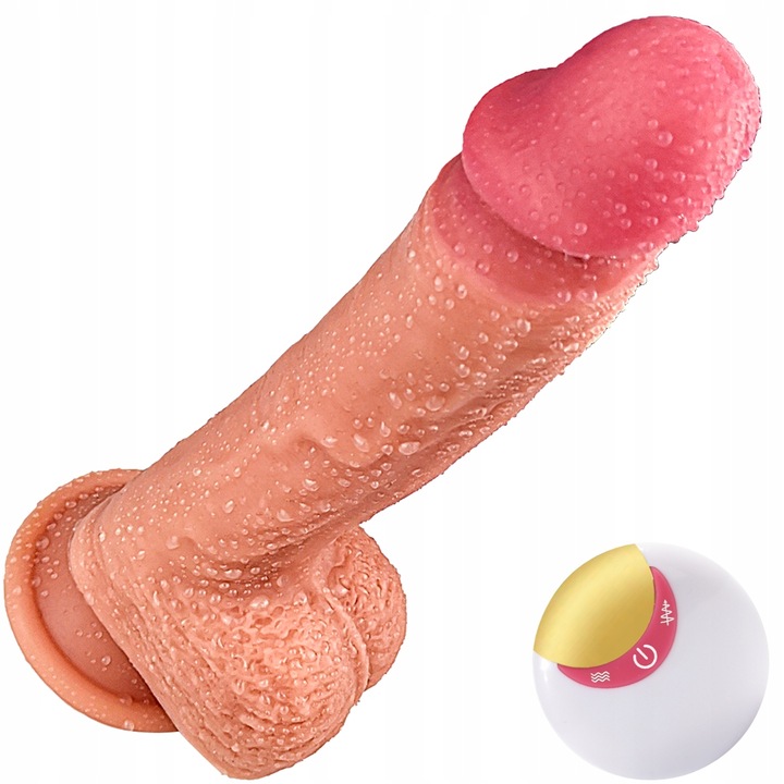 realistyczne dildo Analne wibrator z pilotem 21.5cm, 8 wibracji i 6 pchnięć