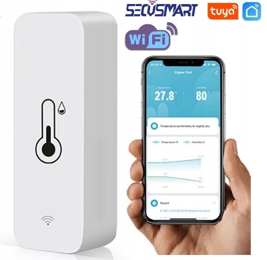 TERMOMETR HIGROMETR WIFI TUYA SMART LIFE CZUJNIK TEMPERATURY WIFI
