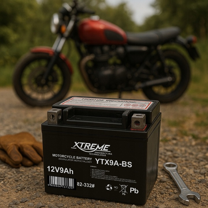 AKUMULATOR MOTOCYKLOWY XTREME 12V 9Ah WYMIAR 8Ah BEZOBSŁUGOWY SKUTER MOTOR