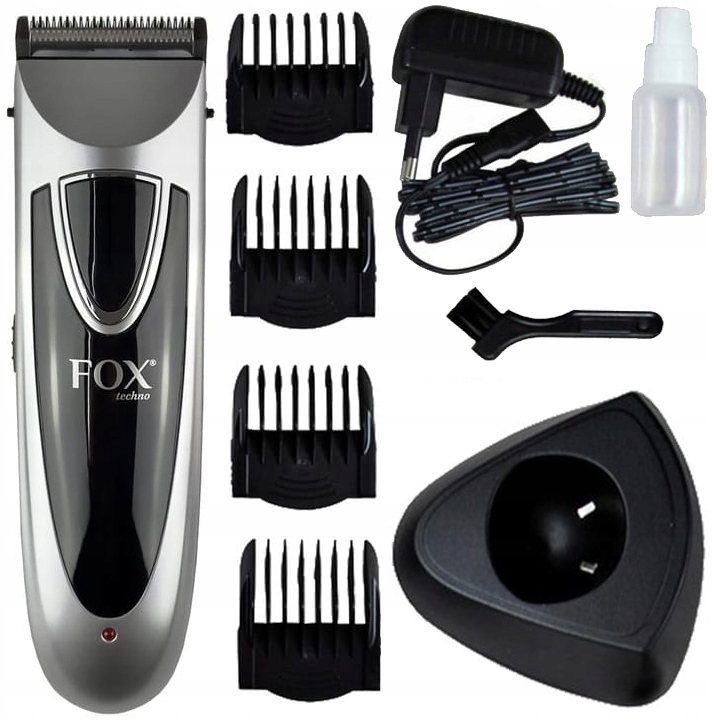 PROFESJONALNA BEZPRZEWDOWA MASZYNKA DO WŁOSÓW FOX TECHNO - STACJA -