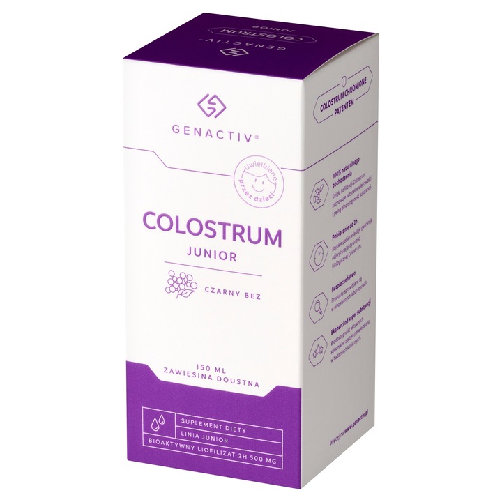 Colostrum Junior Czarny Bez 150ml Genactiv