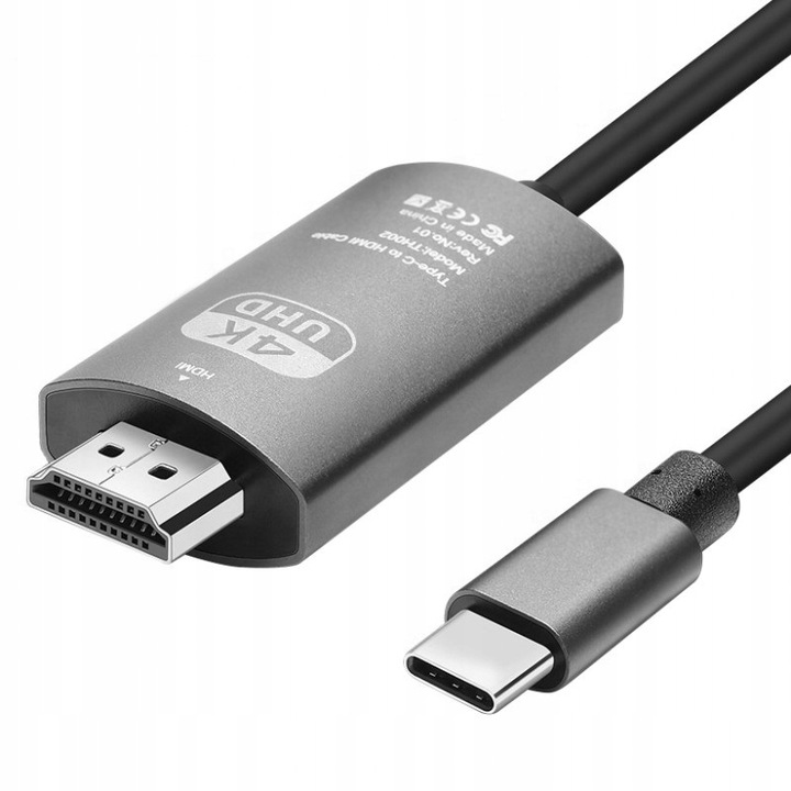 Kabel Przewód Adapter Przejściówka USB-C 3.1 TYP C DO HDMI 4K MHL 200cm TV