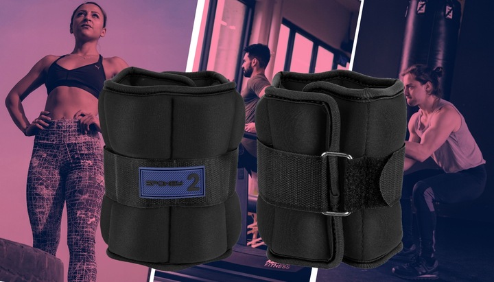 Obciążenia na rzep na przeguby nogi ręce ciężarki 2x 2kg neoprenowe
