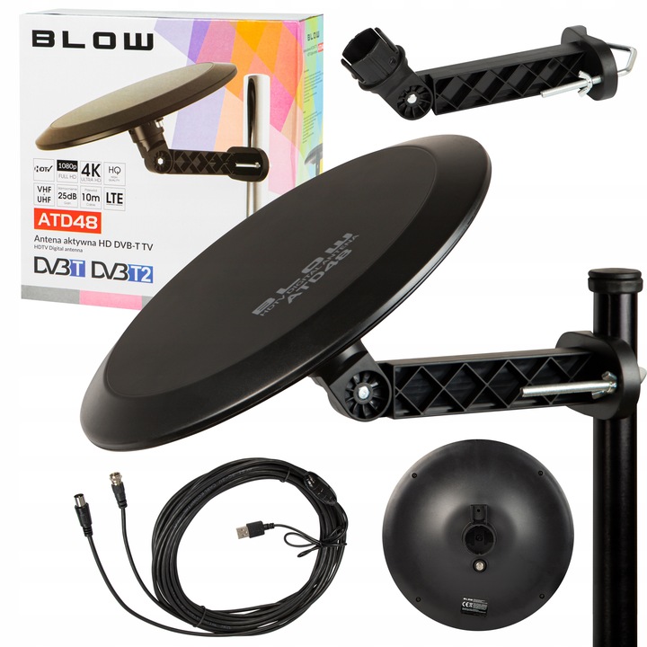 AKTYWNA ANTENA ZEWNĘTRZNA DO TV NAZIEMNEJ DOOKÓLNA 360 DVB-T 4K LTE