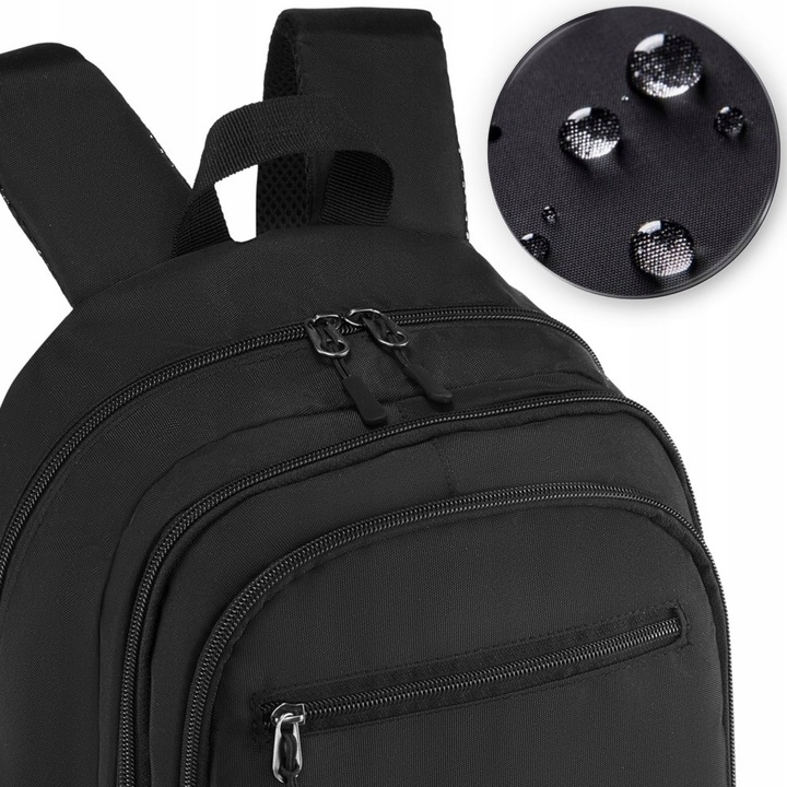 Czarny plecak męski szkolny podróżny linia WIZZAIR duży do pracy