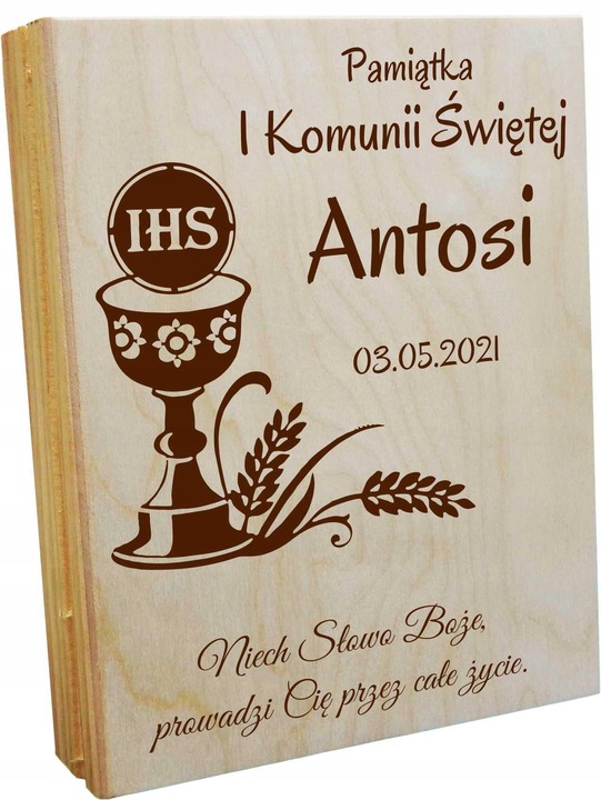 BIBLIA NA KOMUNIĘ PAMIĄTKA PIERWSZEKJ KOMUNII Z GRAWEREM PIĘKNY PREZENT