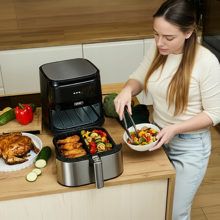 Frytkownica beztłuszczowa 6L Air Fryer Yoer 1700W +Separator +12