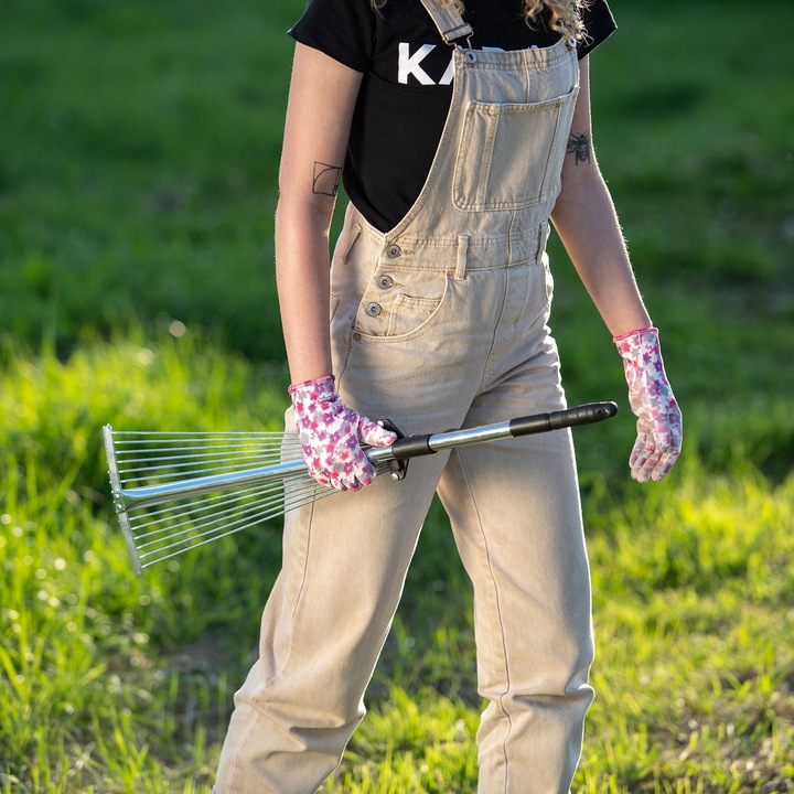 GRABIE METALOWE DO LIŚCI TRAWY Z TRZONKIEM WACHLARZOWE REGULOWANE