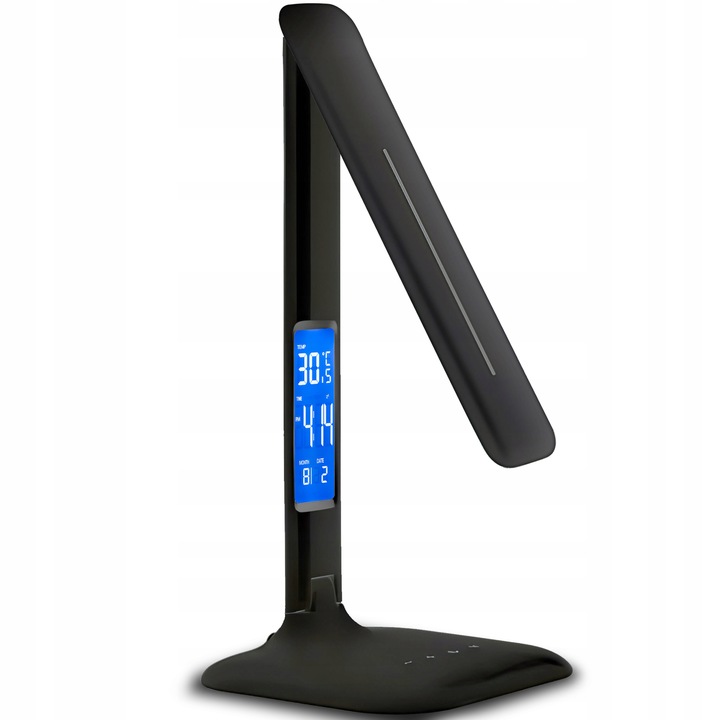 LAMPKA LED BIURKOWA SZKOLNA BIURKO WYŚWIETLACZ LCD ZEGAR DATA TEMPERATURA