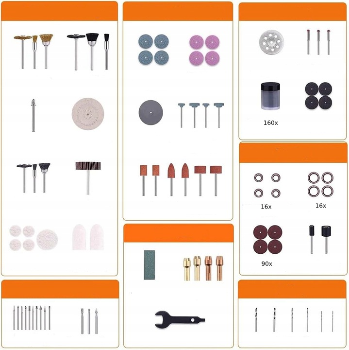 Zestaw Akcesoriów Tarcz Wierteł do Multiszlifierki 361szt + Walizka