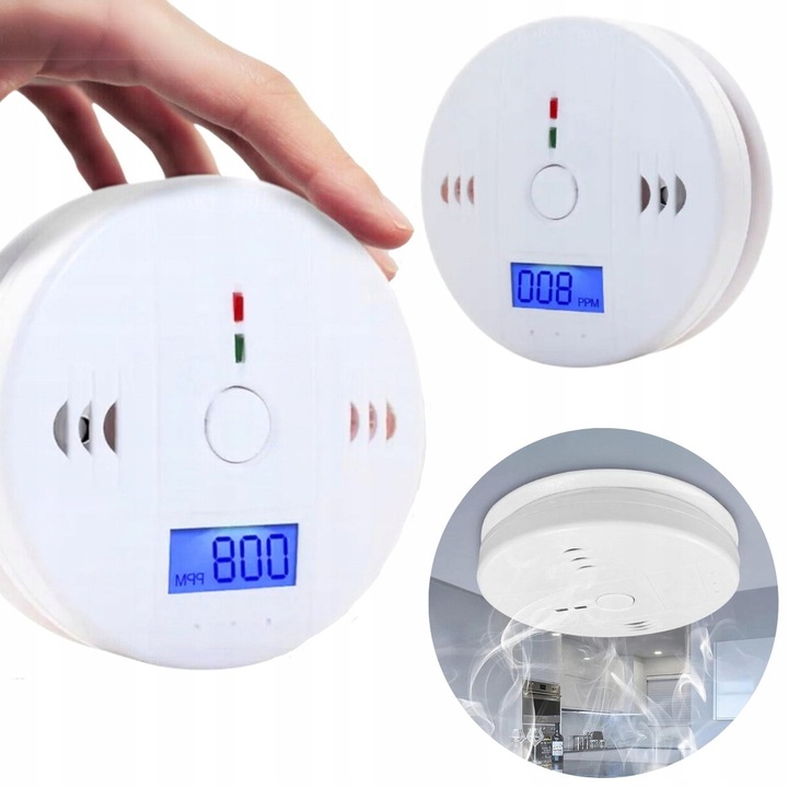 CZUJNIK CZADU TLENKU WĘGLA LCD DETEKTOR CO LCD WYKRYWACZ BEZPRZEWODOWY