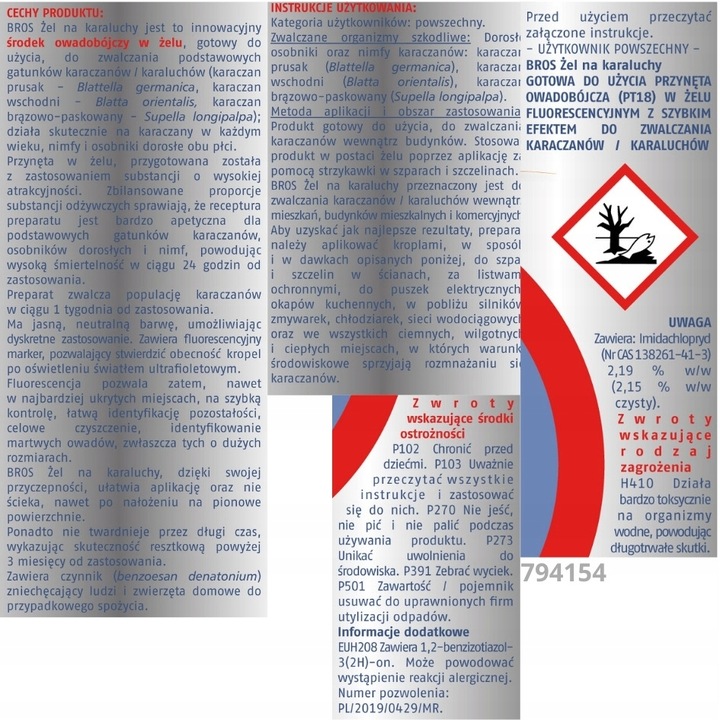 Środek owadobójczy żel na karaluchy karaczany prusaki Kapter Fluogel