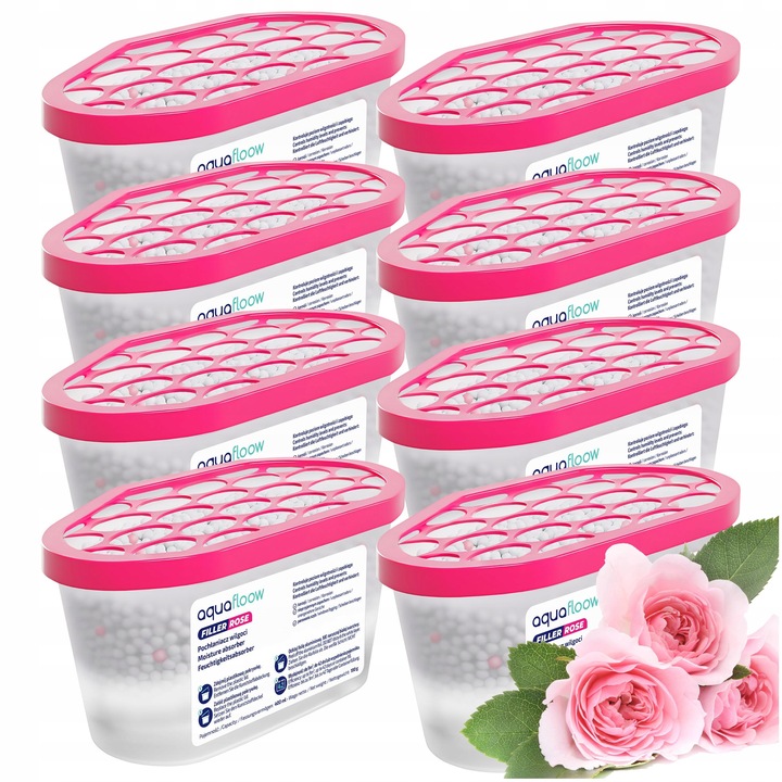 8x pochłaniacz wilgoci osuszacz na wilgoć różany 400 ml AquaFloow