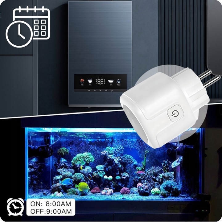 INTELIGENTNE GNIAZDKO WiFi SMART TUYA WATOMIERZ PROGRAMATOR TIMER