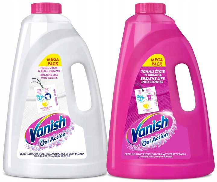 Zestaw Vanish Oxi Action Odplamiacz w płynie do koloru i bieli 2x3L