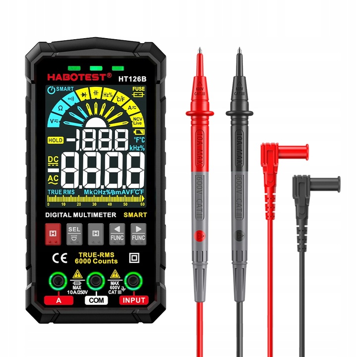 CYFROWY MULTIMETR UNIWERSALNY CZYTELNY EKRAN NCV RMS LIVE TEST LATARKA LED