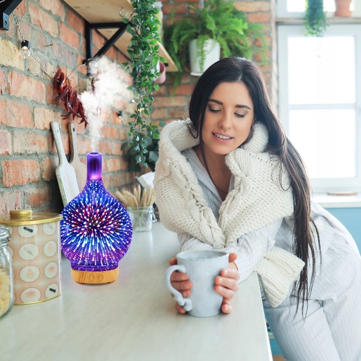 NAWILŻACZ POWIETRZA DYFUZOR ZAPACHOWY AROMATERAPIA JONIZATOR NOCNA