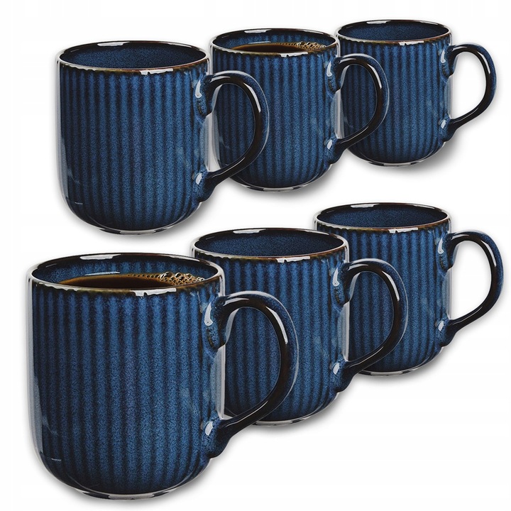 Zestaw KUBKÓW do kawy Kubki Altom Design Reactive Stripes 400 ml 6