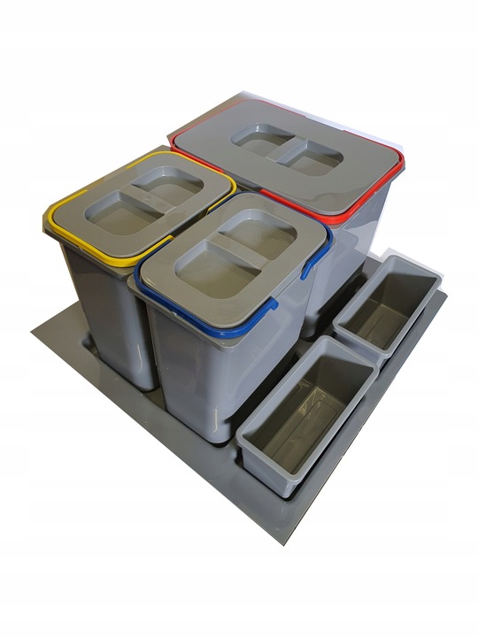 KOSZE NA ŚMIECI + NAKLEJKI REJS PRAKTIKO DO 600mm POTRÓJNY - 1X15L /