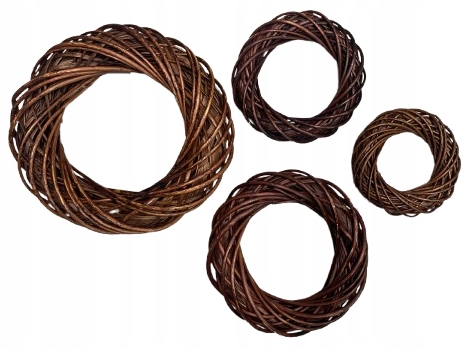 Wianek wiklinowy koło brąz brązowe wiklina Rattan 50cm Koła ozdoby