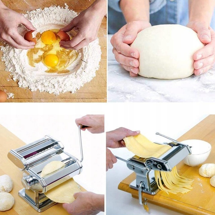 Maszynka Ręczna Do Makaronu RAVIOLI Ciasta Stal NIERDZEWNA 7w1 Zestaw