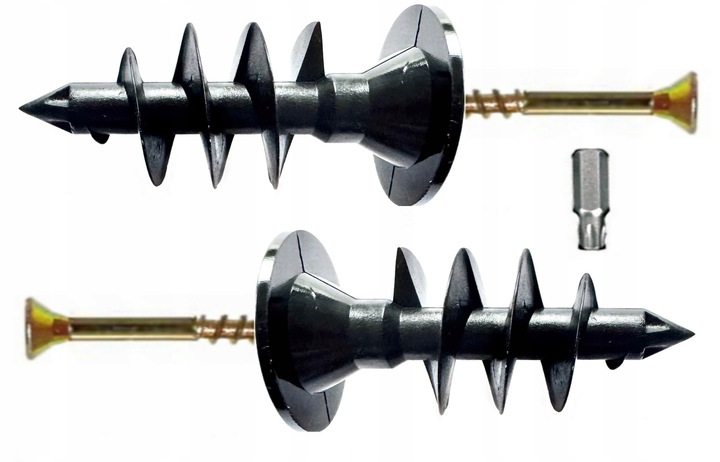 KOŁEK ŚLIMAK DYBEL DO STYROPIANU 50mm WKRĘT 50szt + BIT