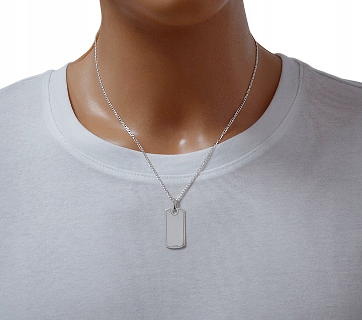 SREBRNY PEŁNY ŁAŃCUSZEK MĘSKI PANCERKA NIEŚMIERTELNIK PR. 925 GRAWER GRATIS