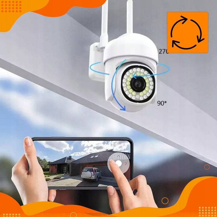 KAMERA OBROTOWA WIFI IP ZEWNĘTRZNA 1080p FULL HD SMART 2MP TRYB NOCNY ZOOM