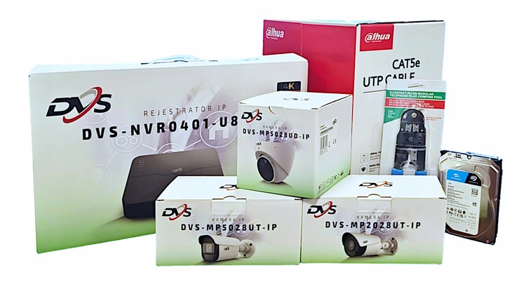 ZESTAW KAMER DO MONITORINGU 5MPX IP POE 4 KAMERY ZEWNĘTRZNE 1TB
