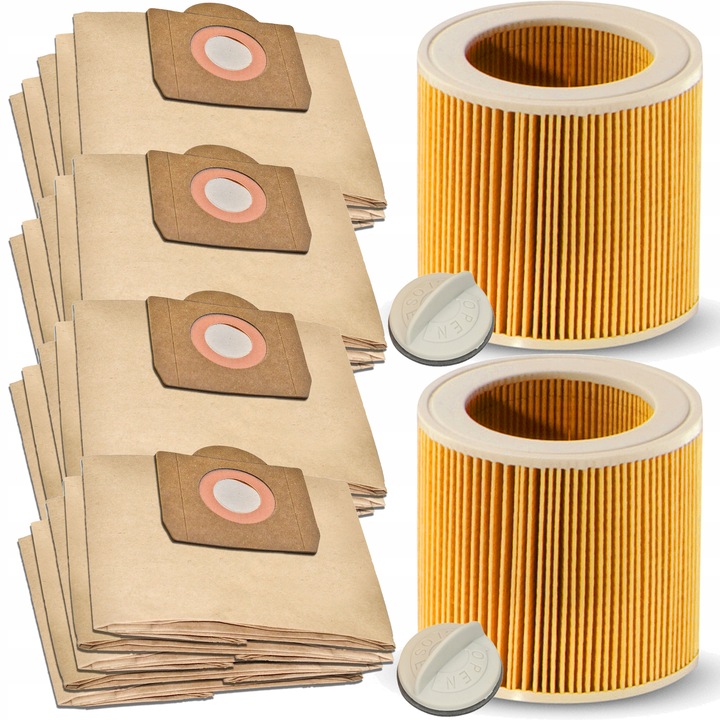 20x WZMOCNIONE WORKI + 2x FILTR PUREY DO ODKURZACZA KARCHER WD3 SE4001