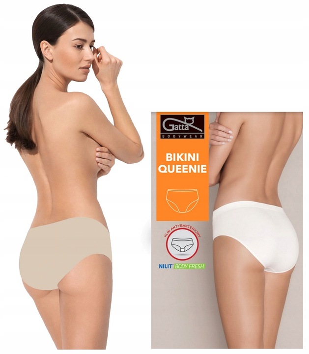 3xFIGI GATTA BIKINI QUEENIE BIAŁE CZARNE NATURAL S