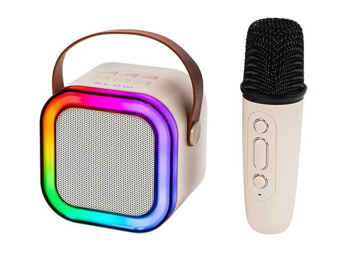GŁOŚNIK BLUETOOTH BLOW PRZENOŚNY KARAOKE RGB MIKROFON USB SD MINI JACK