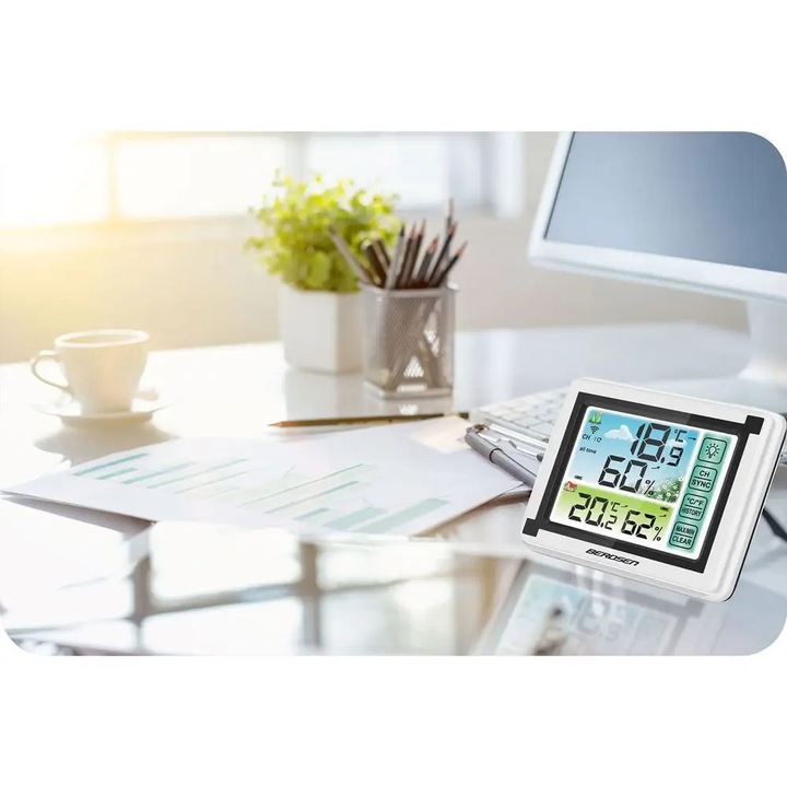 BEZPRZEWODOWA STACJA POGODOWA POGODY HIGROMETR + CZUJNIK