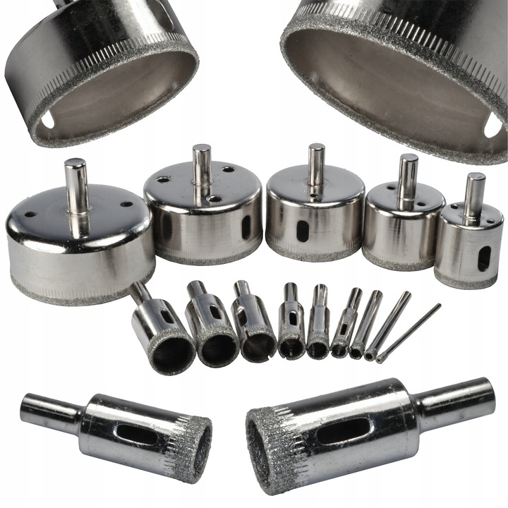 OTWORNICE DIAMENTOWE DO GRESU, PŁYTEK, GLAZURY, SZKŁA, PROFI 14 szt 6-68 BL