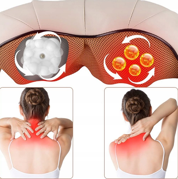 MASAŻER DO KARKU SZYI PLECÓW KRĘGOSŁUPA NÓG PAS MASUJĄCY SHIATSU KARK