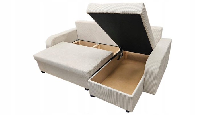 Narożnik rozkładany z funkcją spania - PALERMO sztruks, 2 pojemniki