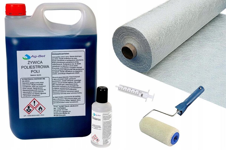 ŻYWICA POLIESTROWA 5 KG + 5 M2 MATY 150 UTWARDZACZ