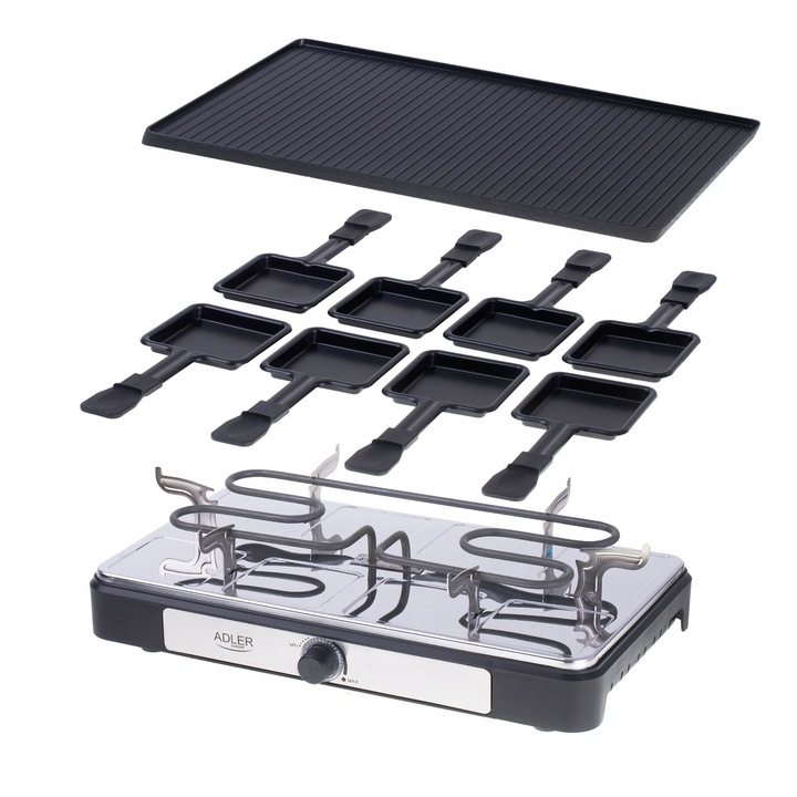 Grill elektryczny duży XL mocny raclette 1400W 8 osób