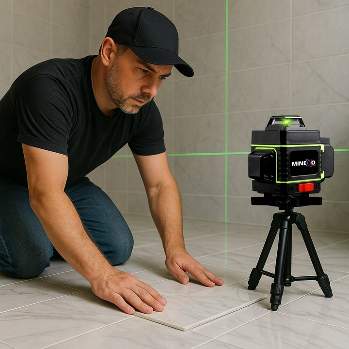 POZIOMNICA LASEROWA POZIOMICA 4D 16 LINII KRZYŻOWA 360 LASER ZESTAW