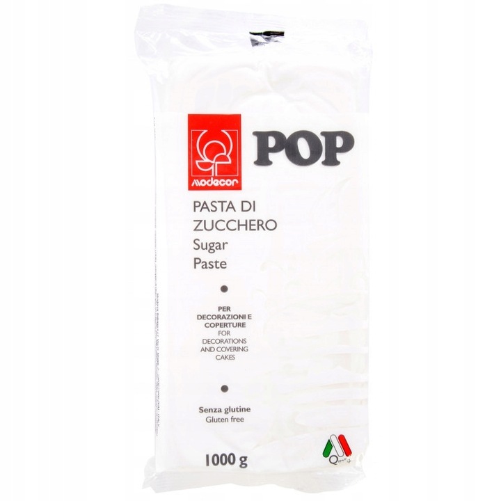 Lukier Plastyczny Masa Cukrowa do Modelowania Figurek Modecor BIAŁA 1kg