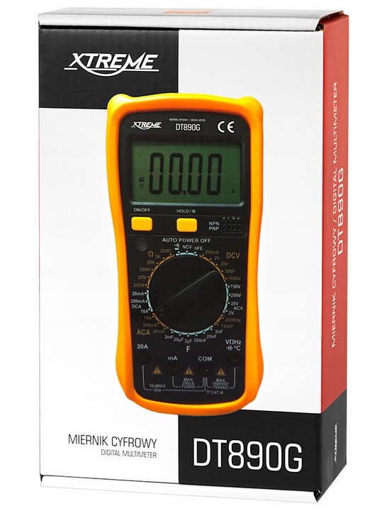 MULTIMETR MIERNIK CYFROWY PRĄDU LCD TEMPERATURY 6F22ND UNIWERSALNY TESTER