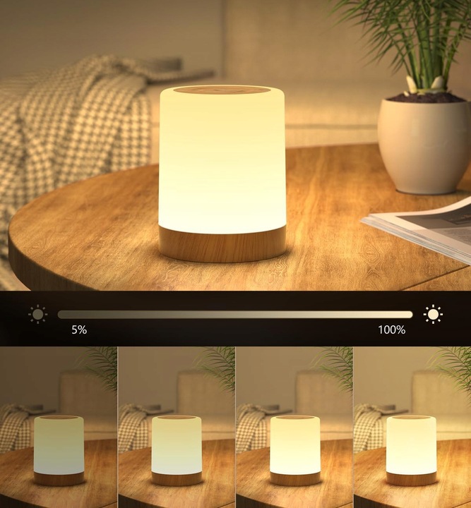 LAMPKA NOCNA LED, DOTYKOWA, ŚCIEMNIANA, LAMPA STOŁOWA LED, LAMPKA