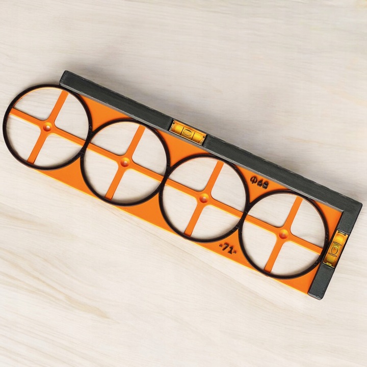 Szablon do wymiarowania otworów puszek elektrycznych gniazdek wzornik