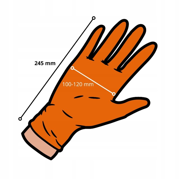 RĘKAWICE ochronne NITRYLOWE GRIPZZLY GRIPY ZARYS pomarańczowe roz.L 50