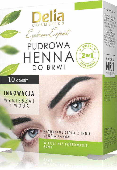 DELIA Najlepsza pudrowa henna do brwi Eyebrow Expert 4g, 1.0 CZARNA