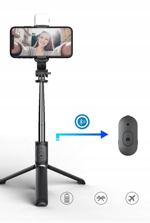 STATYW DO TELEFONU SELFIE STICK TRIPOD UCHWYT 3W1 Kijek + PILOT Bluetooth