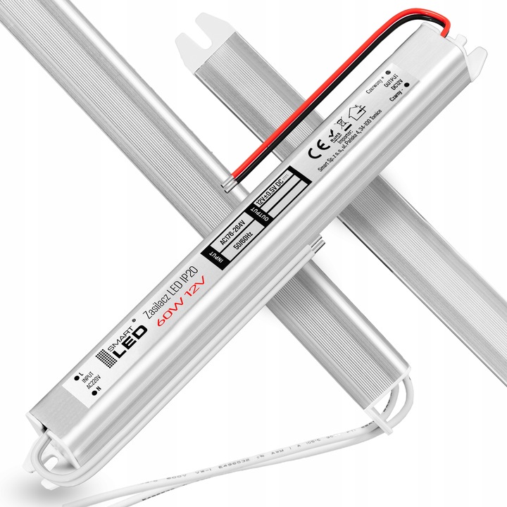 Zasilacz LED 12V 60W 5A Do Taśm Taśmy Transformator Ultra Slim Cienki